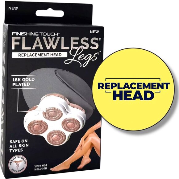 Flawless Legs Replacement Shaver Head 18K Gold-Plated Safe for All Skin Types